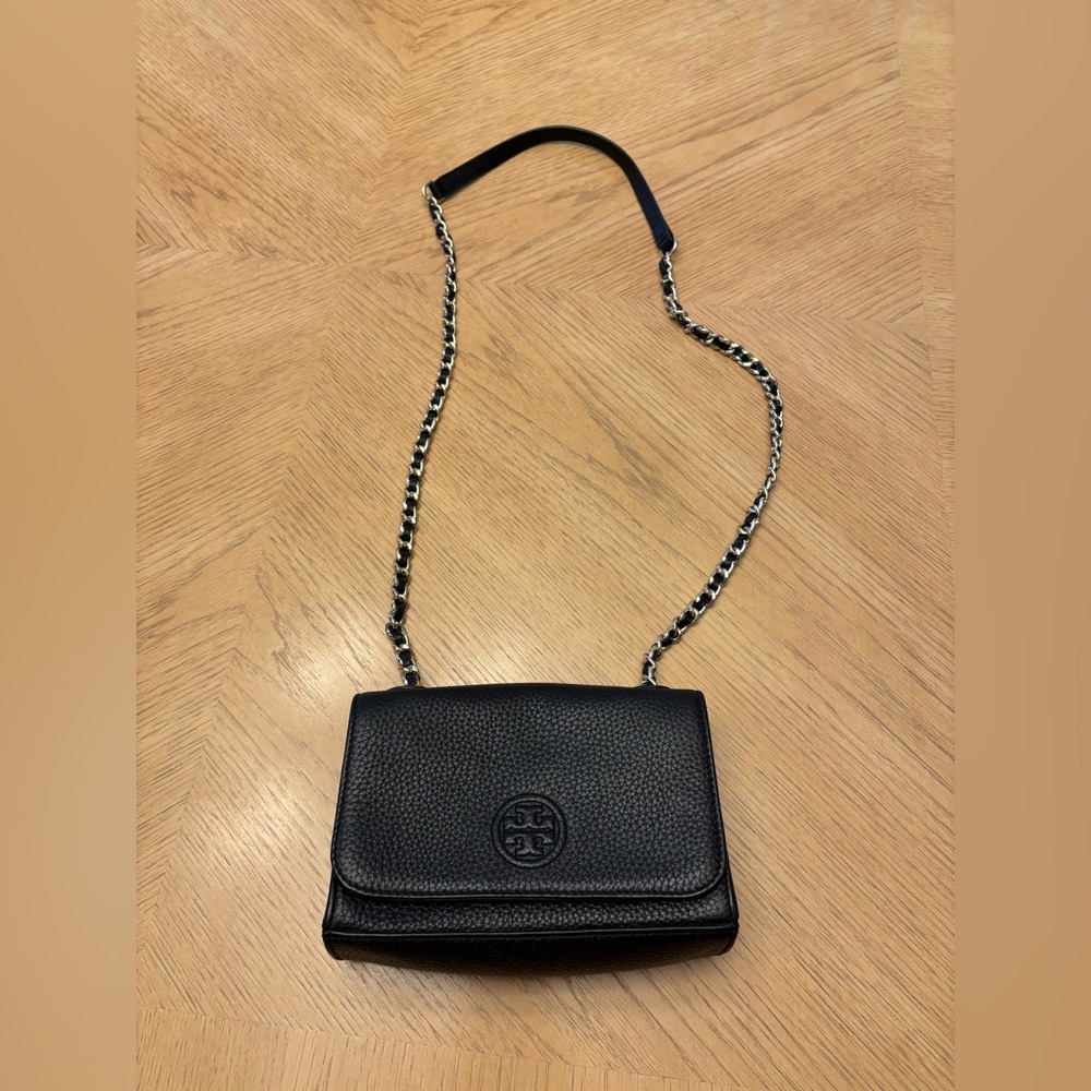Tory Burch black leather crossbody purse new